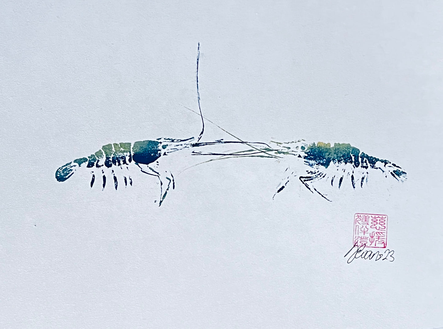 Duo print of Menai Strait Prawn
