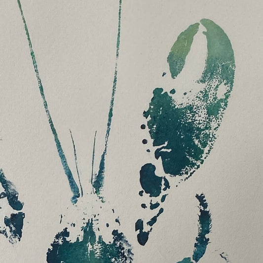 Menai Strait Lobster, Gyotaku Printed and Wet Mounted.