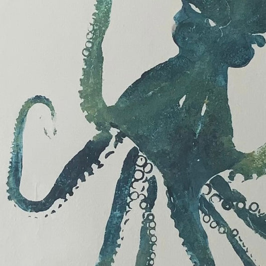 Octopus Gyotaku Printed and Wet Mounted.