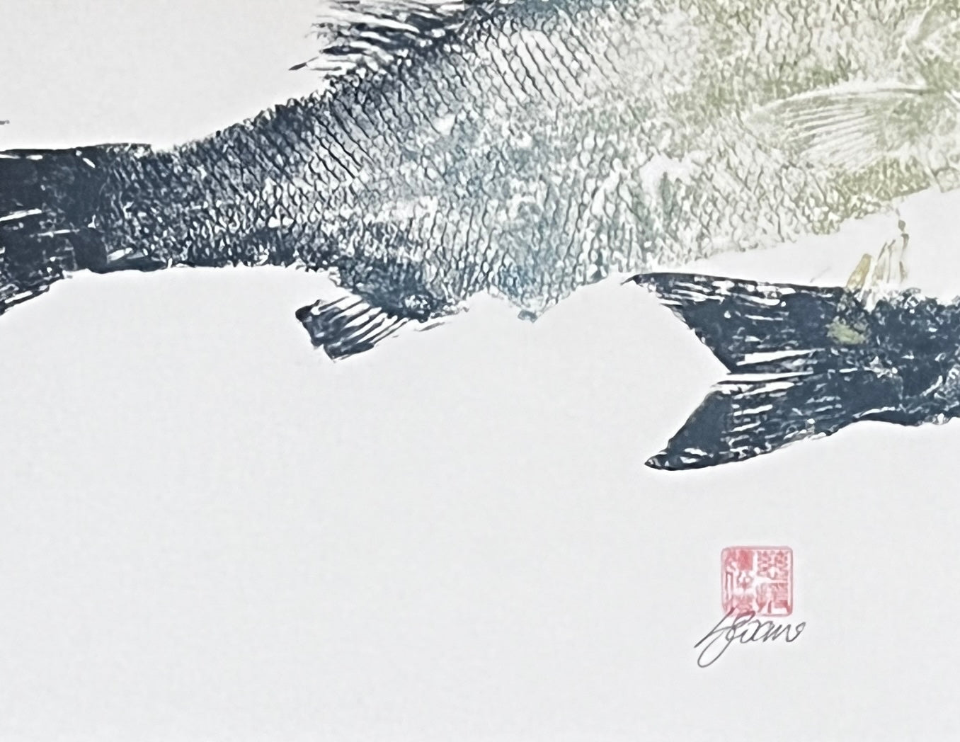 Anglesey Sea Bass Diptych Gyotaku Print
