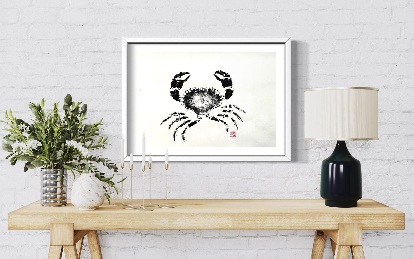 Hand Printed Gyotaku Anglesey Crab