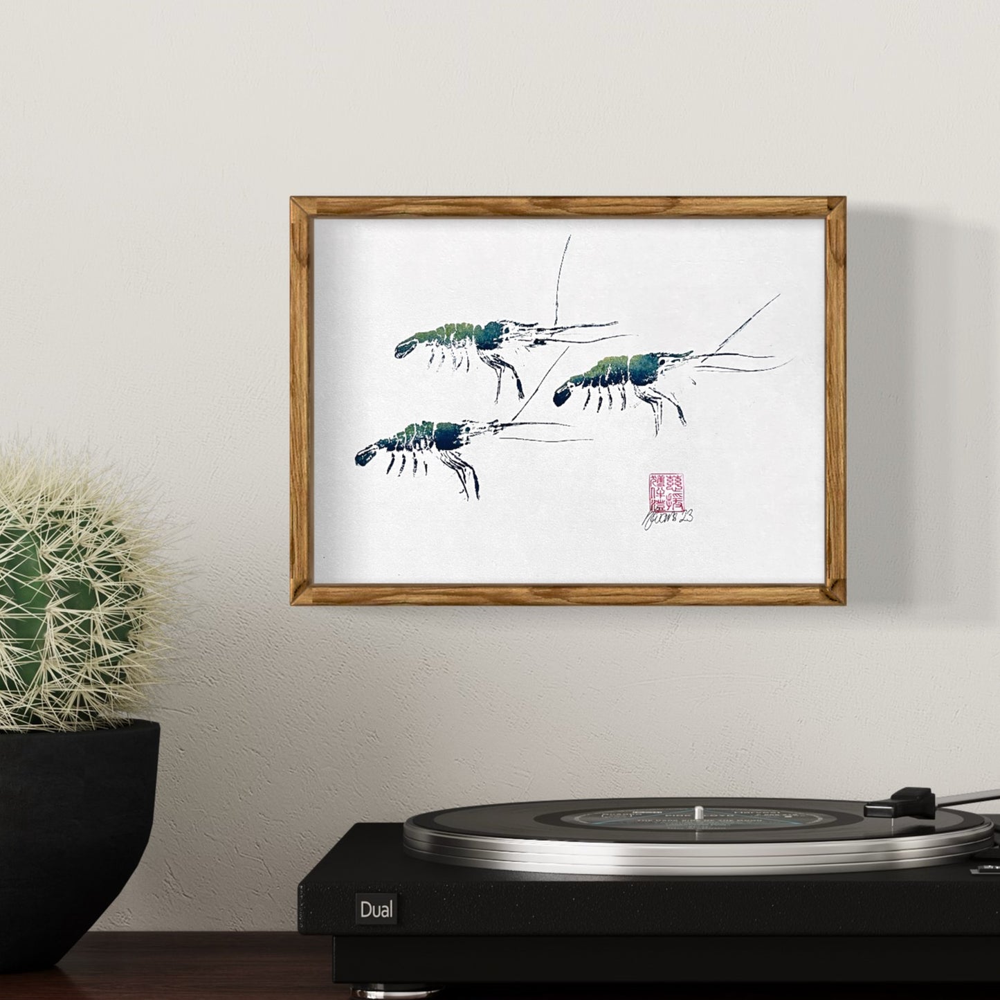 Triple print of Menai Strait Prawn