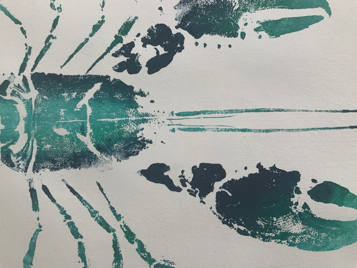 Menai Strait Lobster, Gyotaku Printed and Wet Mounted.