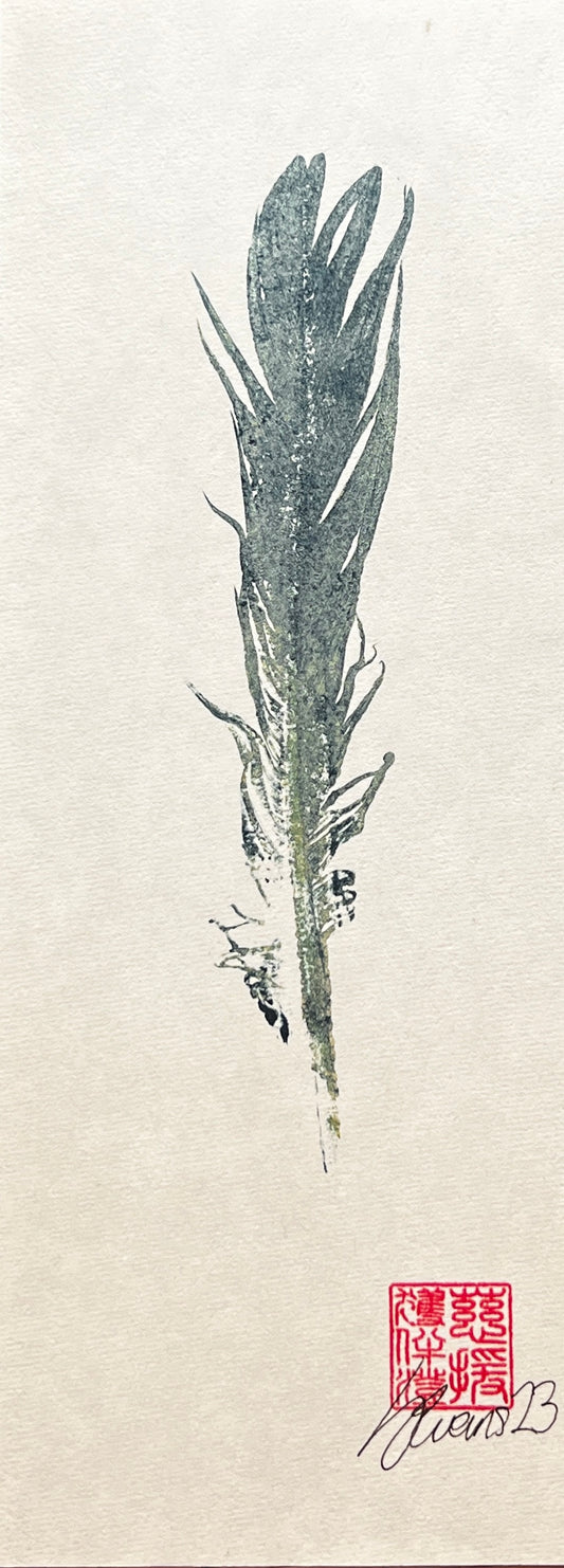 Small Bird Feather – Gyotaku Print