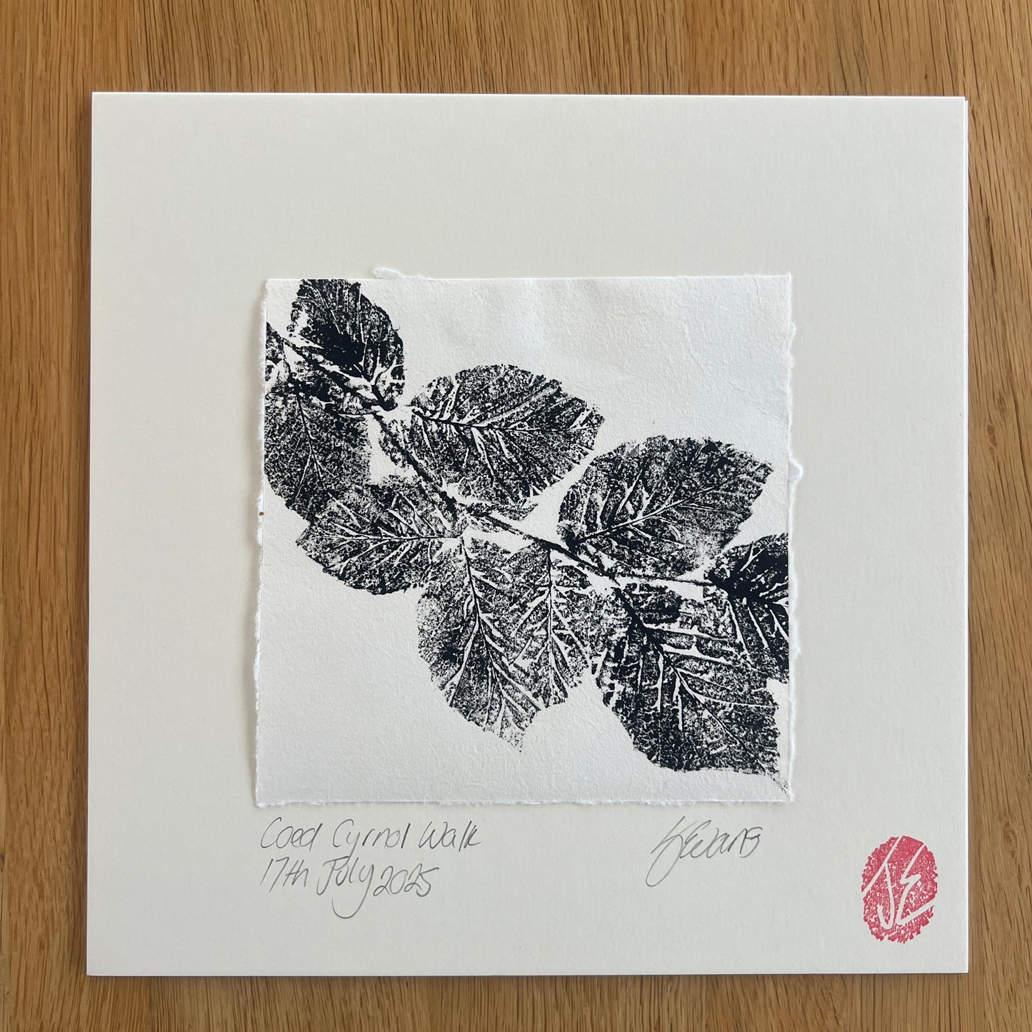 Coed Cyrnol Leaf Print – Black Ink on Thai Mulberry Paper
