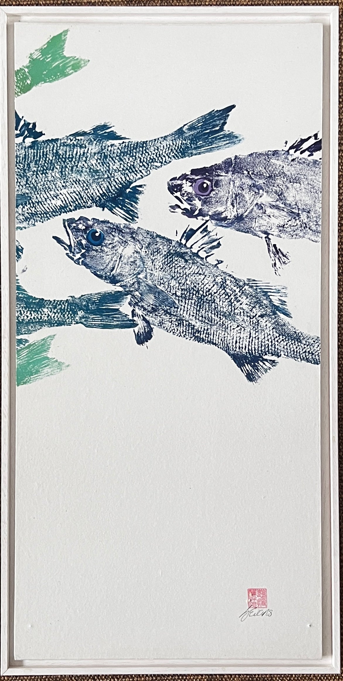 Four Panel Multicoloured Sea Bass Print