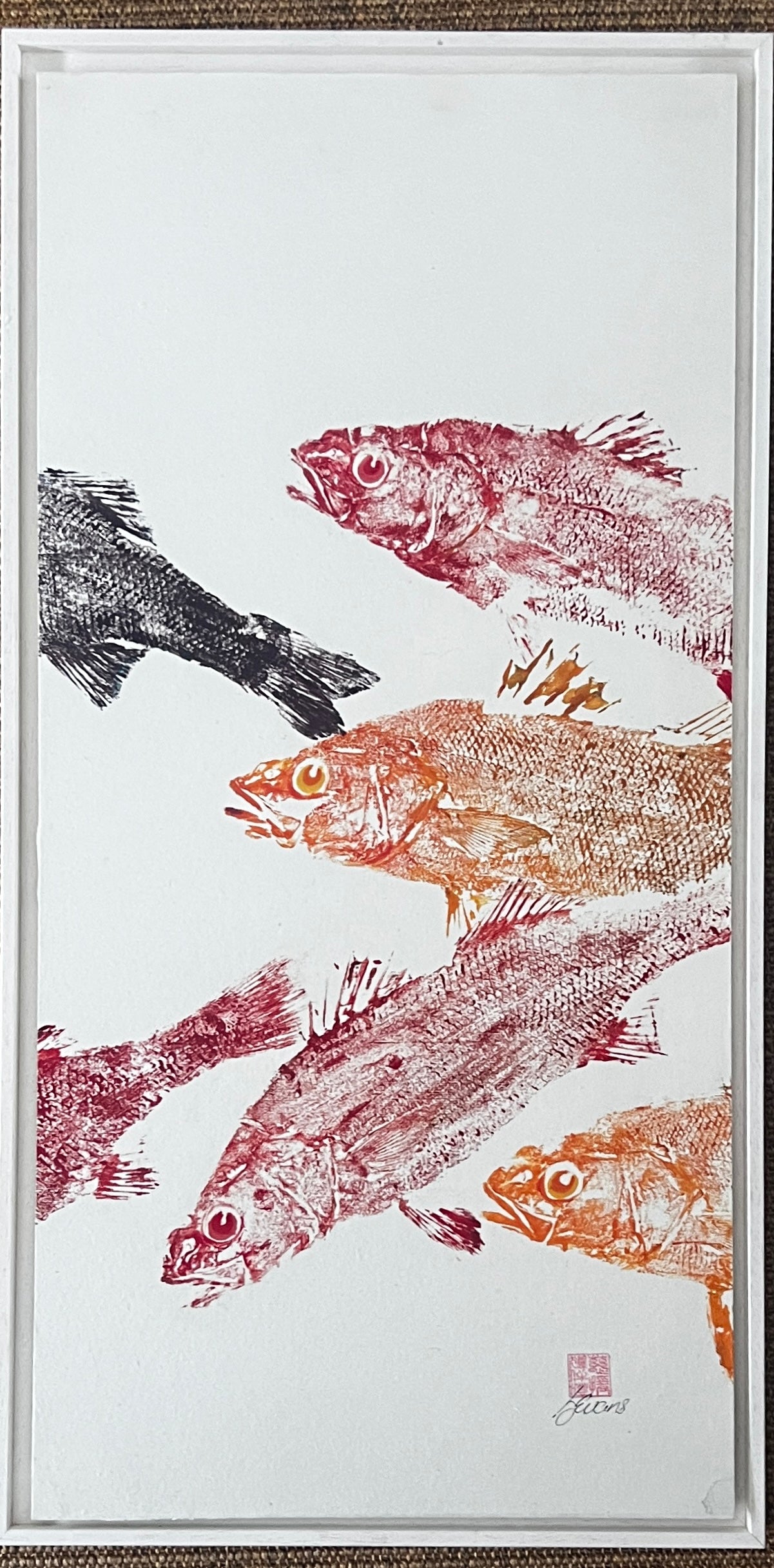Four Panel Multicoloured Sea Bass Print