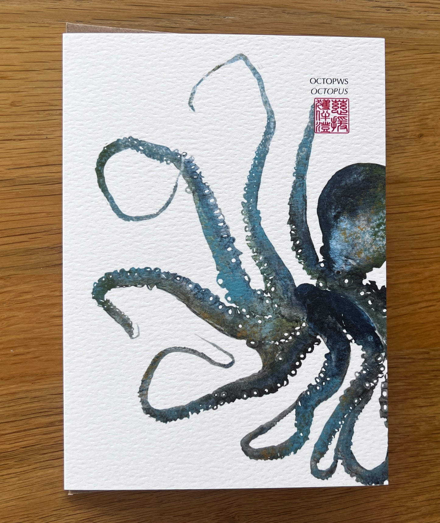 Octopus, Lobster and Sea Bass Greeting Cards Set of Five