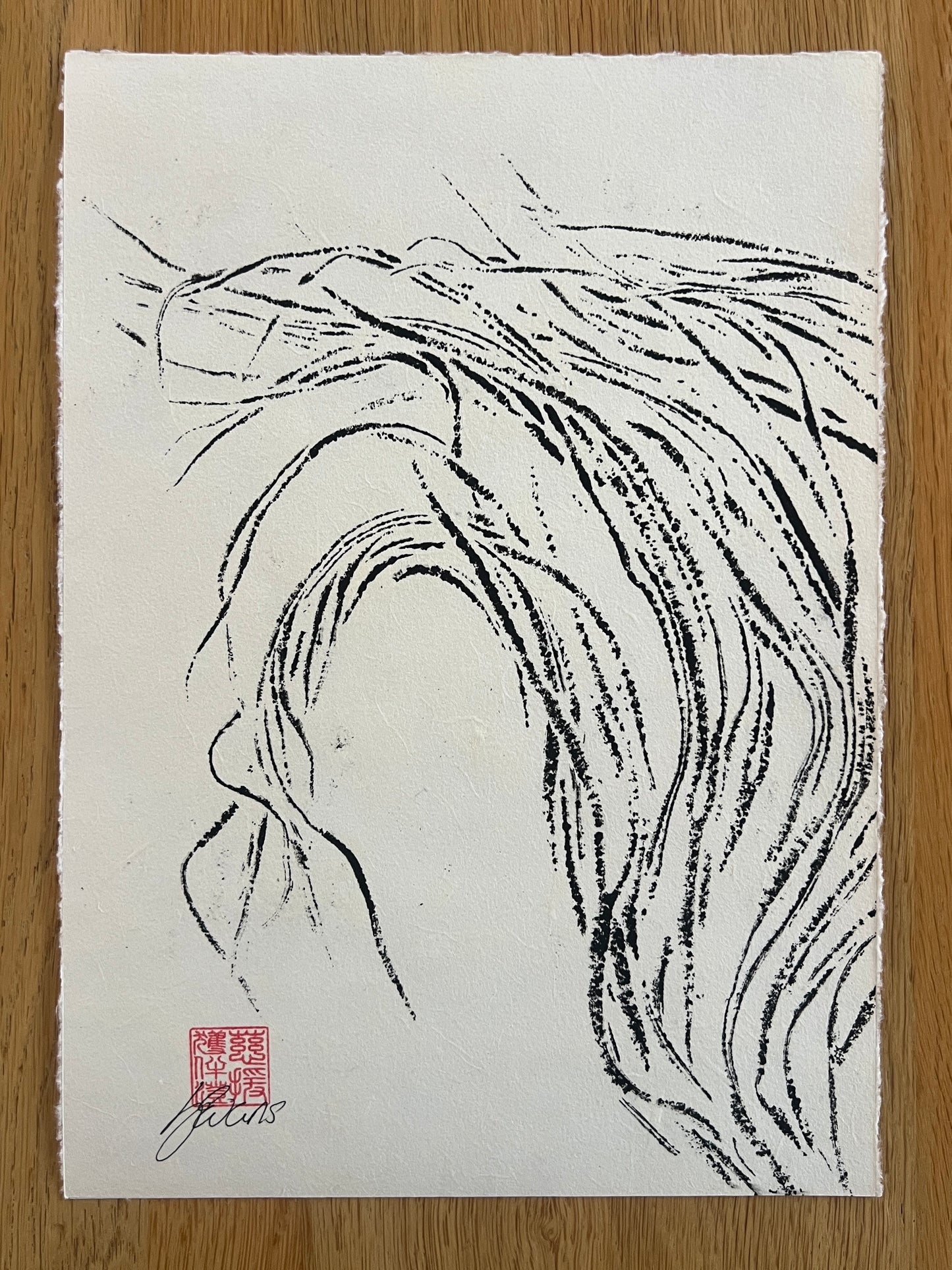 A4 Sea Spaghetti Print – Gyotaku-Inspired Marine Wall Art