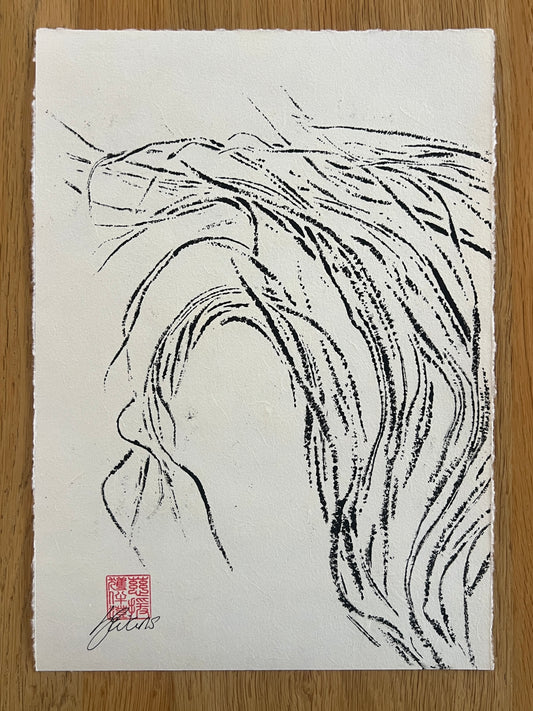 A4 Sea Spaghetti Print – Gyotaku-Inspired Marine Wall Art