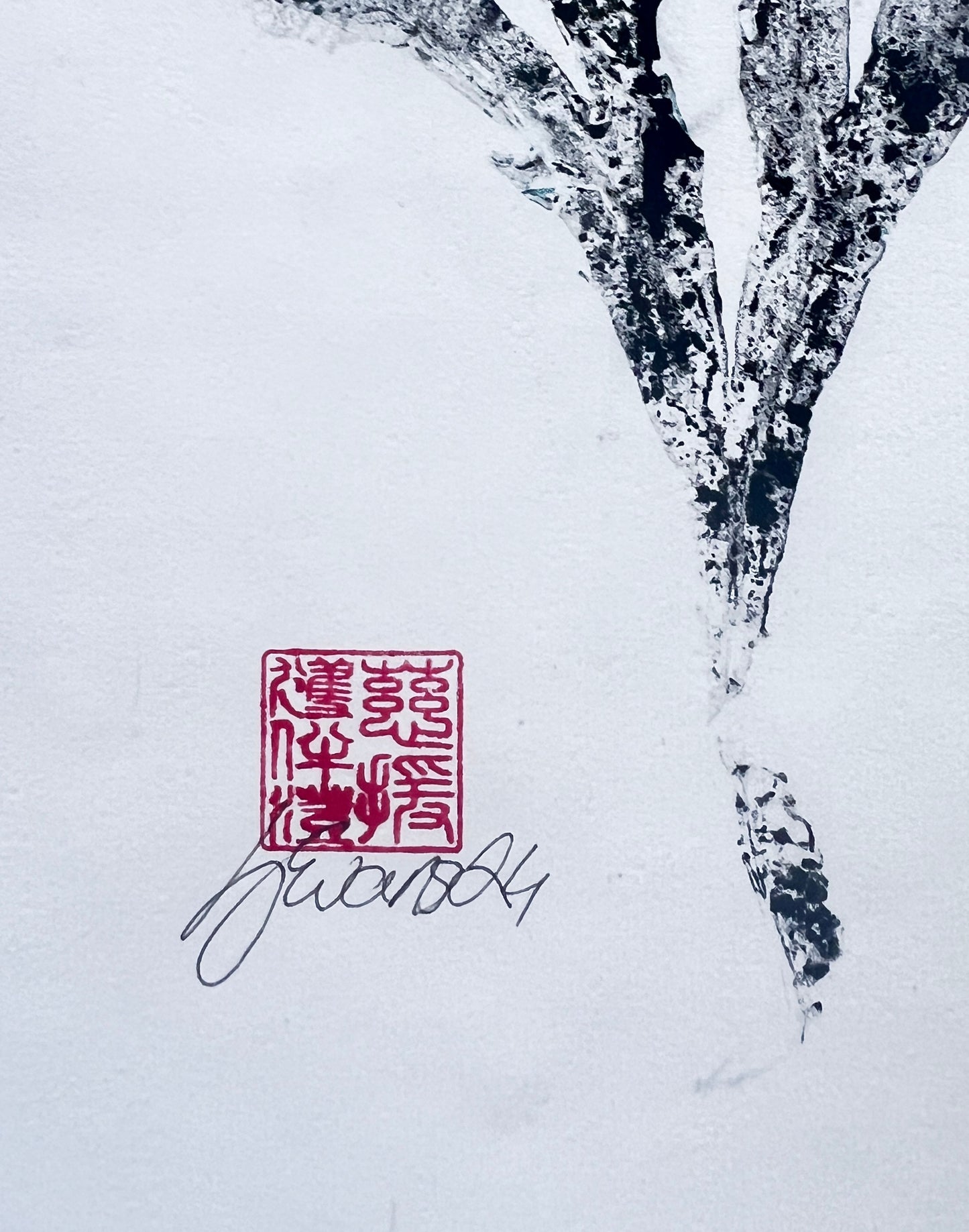 Seaweed Gyotaku in Sumi