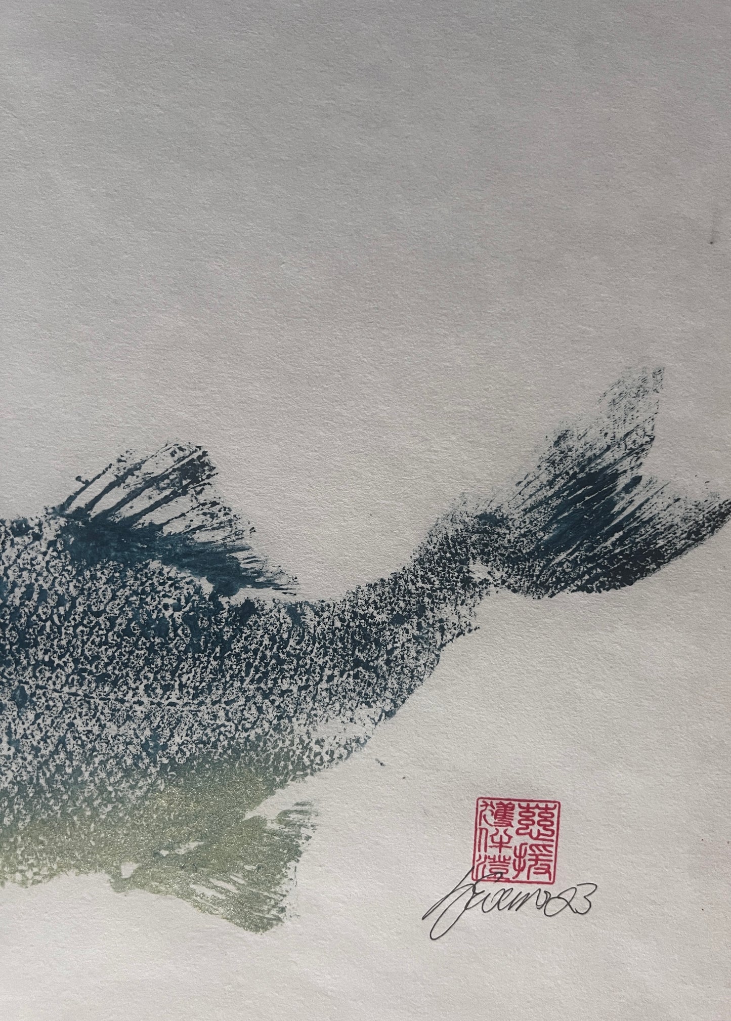 Anglesey Sea Bass Duo Gyotaku