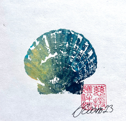 Mini Scallop Shell Gyotaku
