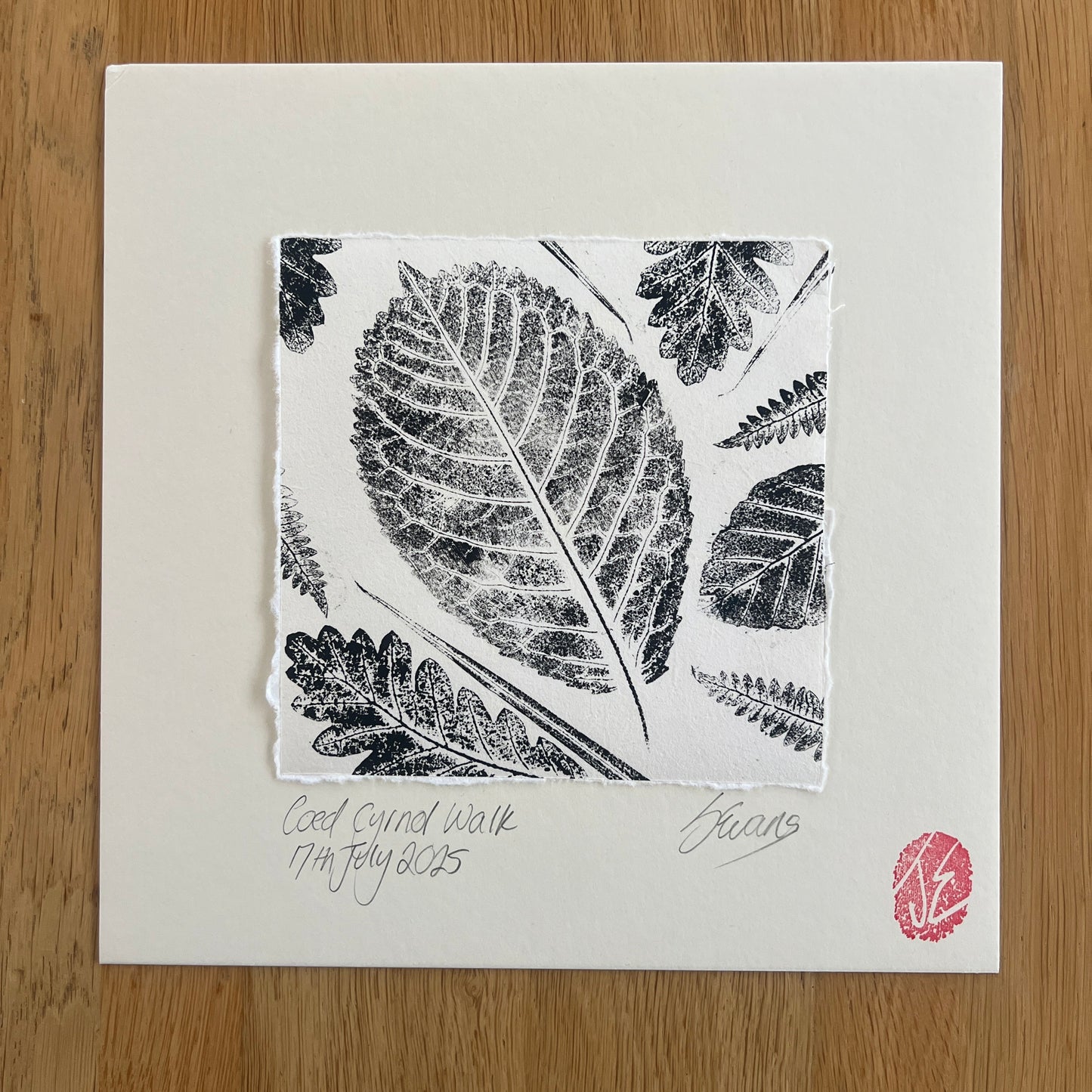 Coed Cyrnol Leaf Print – Black Ink on Thai Mulberry Paper