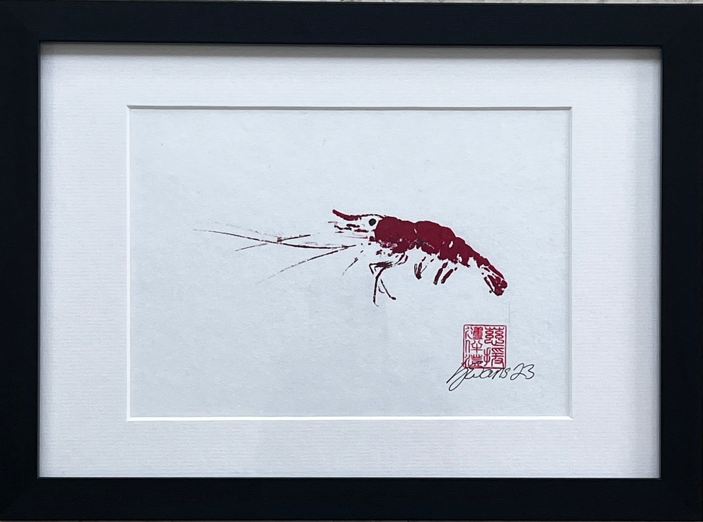 Menai Strait Prawn Gyotaku