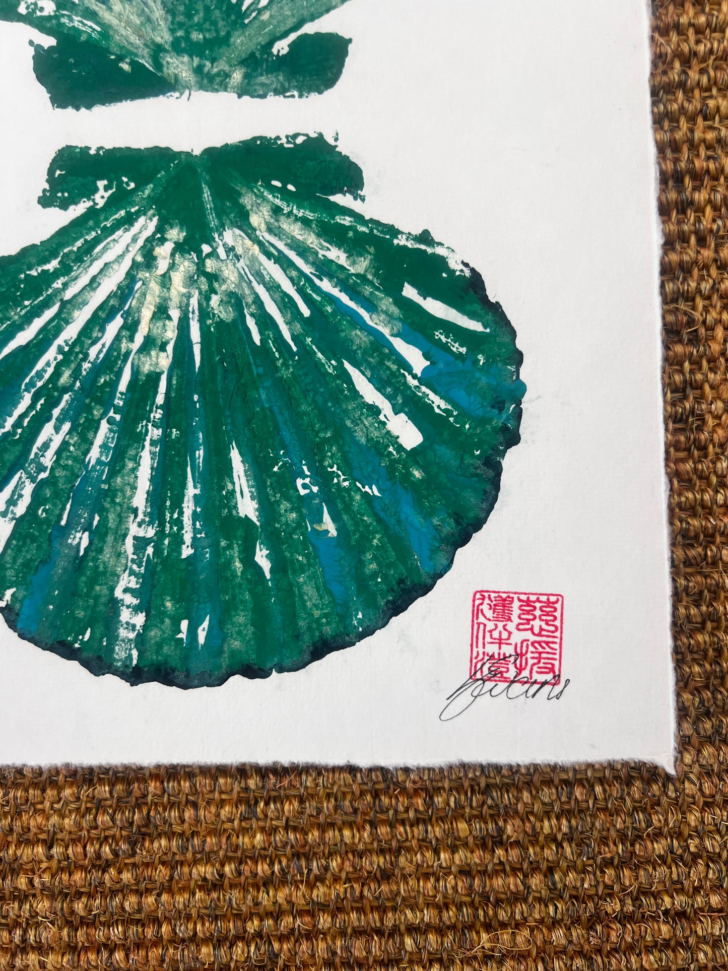 Scallop Shell Duo Gyotaku