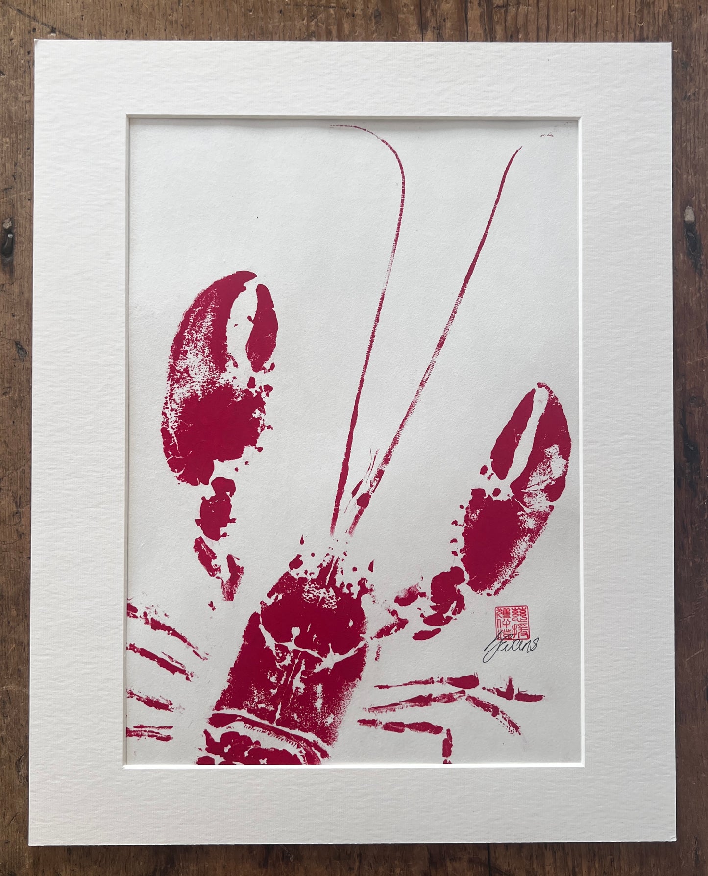 Lobster Love, Gyotaku Impression of an Anglesey Lobster