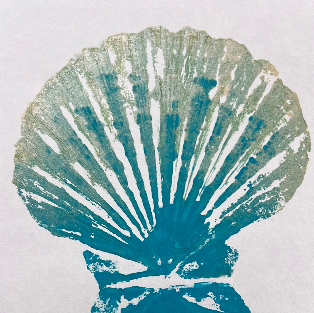 Scallop Shell Duo Gyotaku