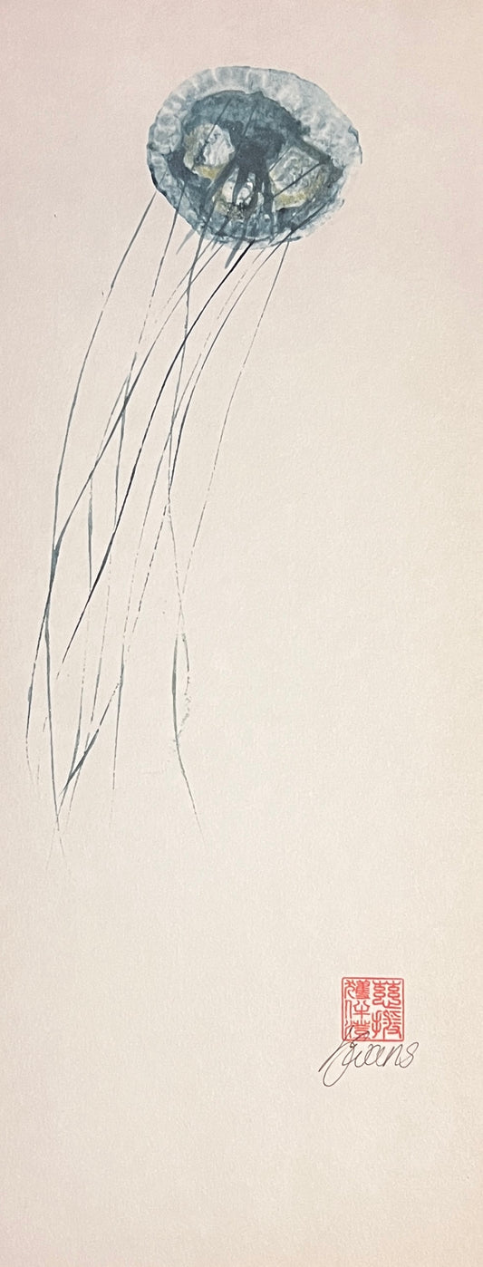 GYOTAKU PRINT TAKEN FROM A JELLY FISH