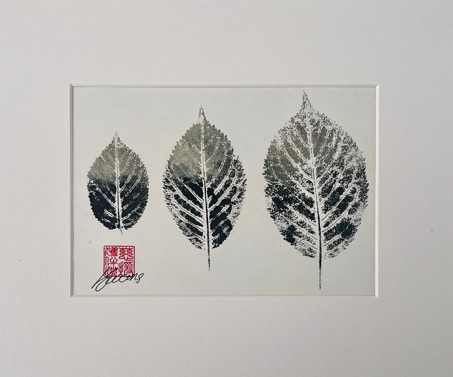 Gyotaku of Ash Leaves