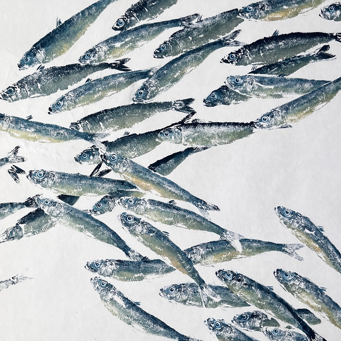 Large Print from Sardine on Japanese Hand Made Paper