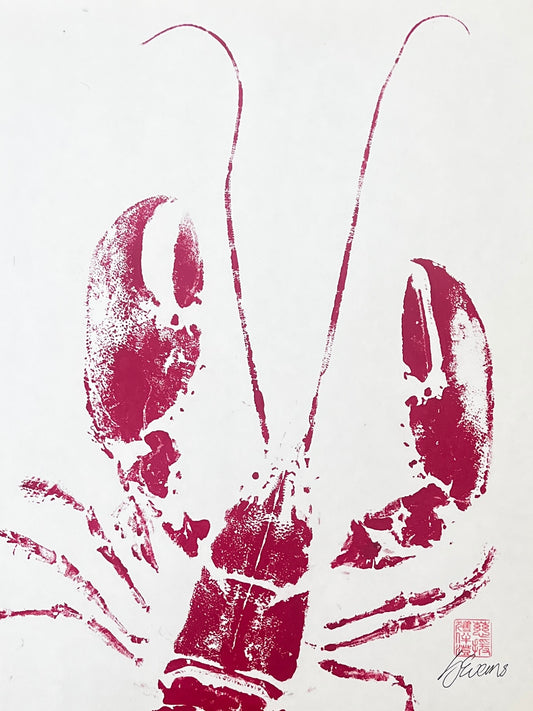 Lobster Love, Gyotaku Impression of an Anglesey Lobster