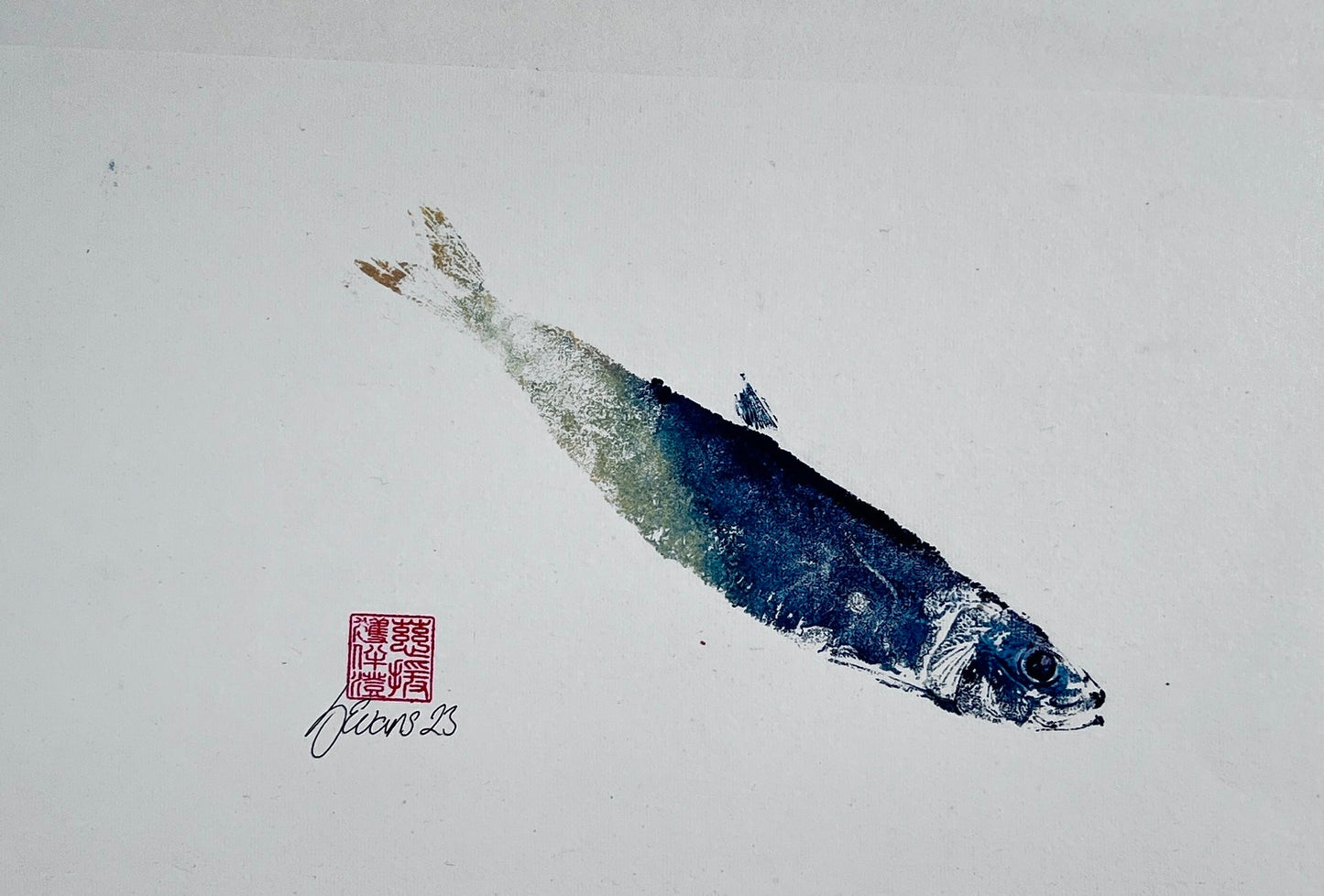Sardine Gyotaku Print