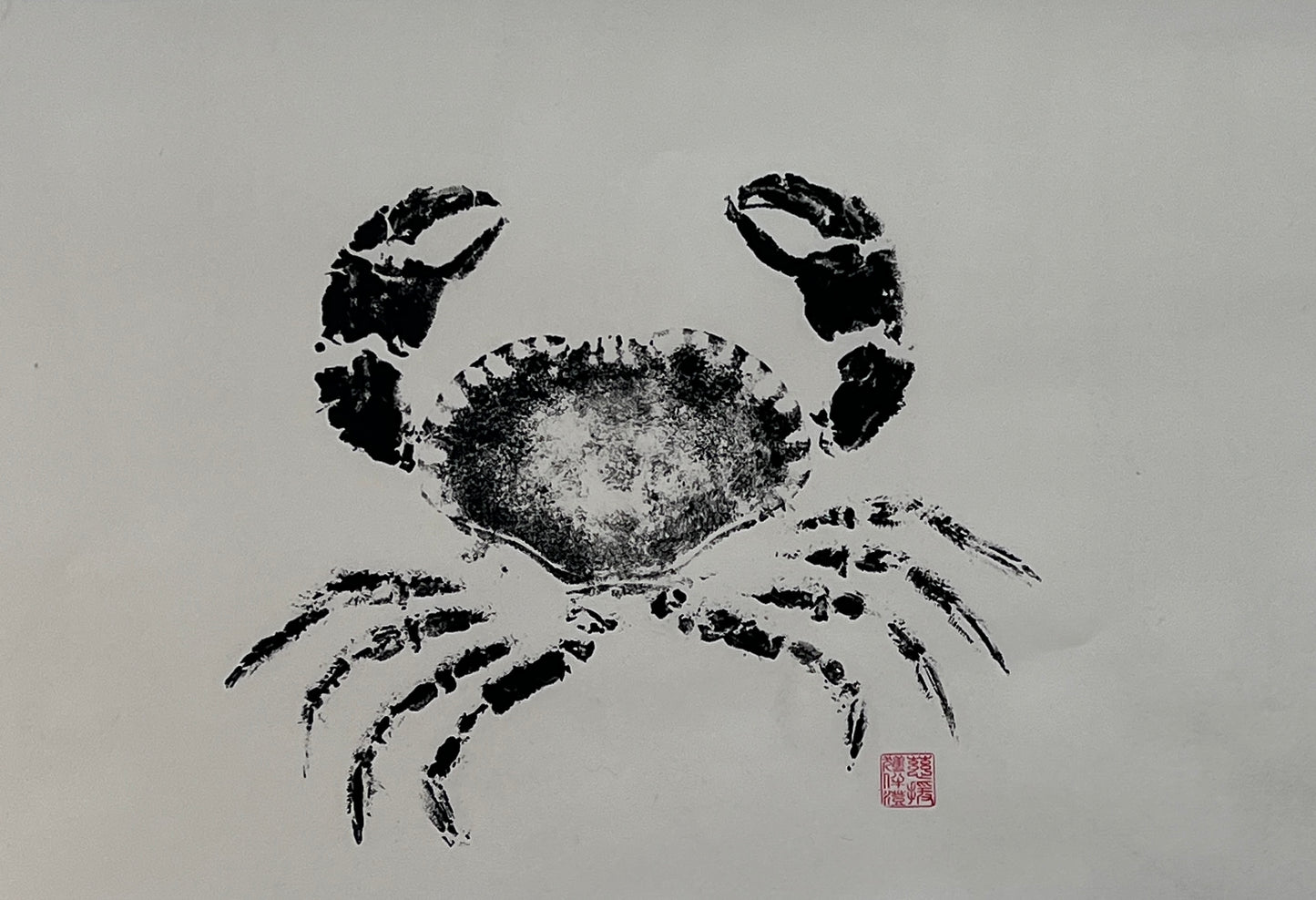 Hand Printed Gyotaku Anglesey Crab