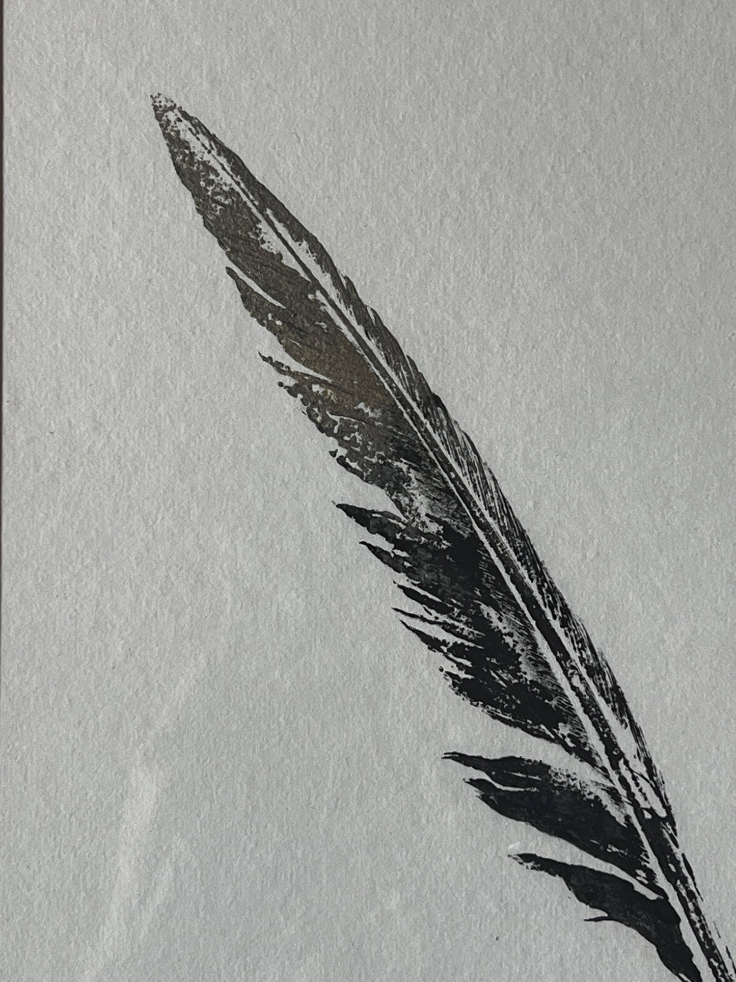 Frame Gyotaku of a Birds Feather A4