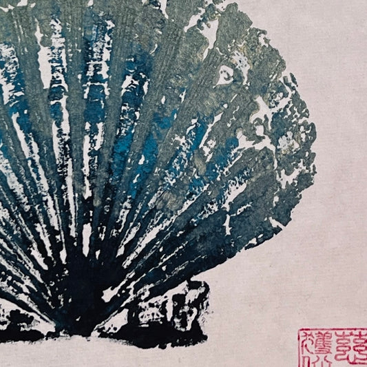 Scallop Shell Gyotaku Print A5