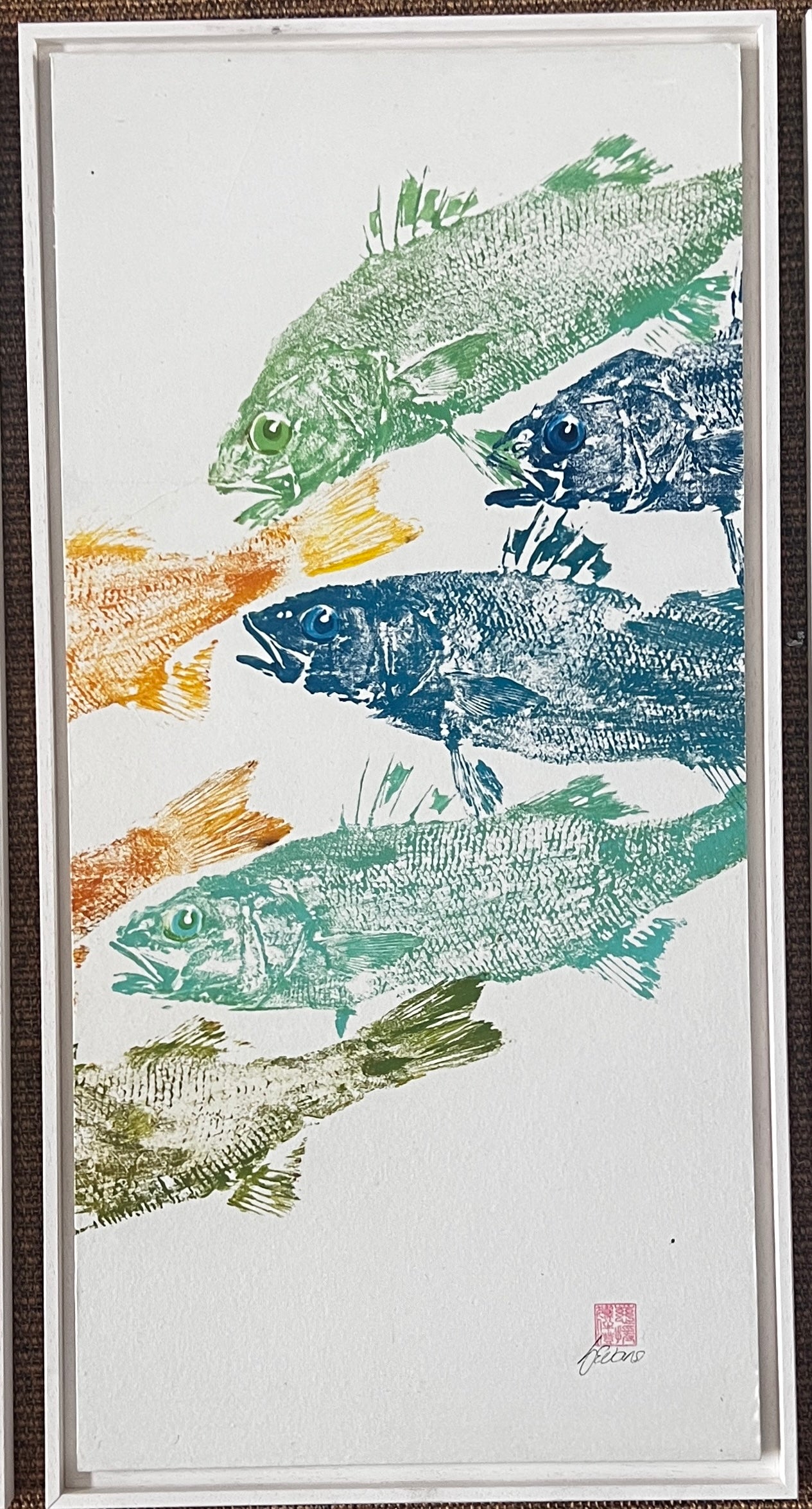Four Panel Multicoloured Sea Bass Print