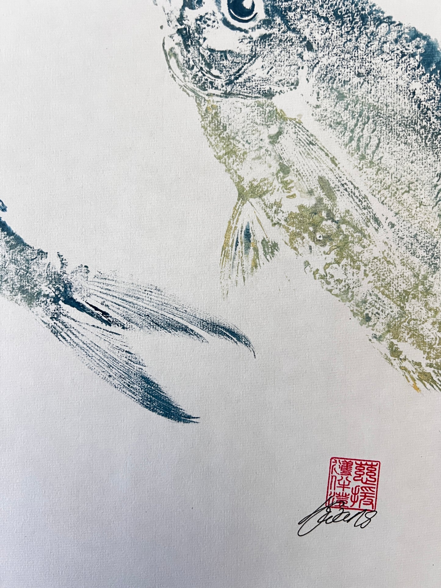 A4 Gyotaku of a Snapper