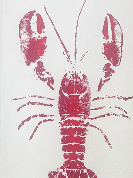 Menai Strait Lobster, Gyotaku Printed in Red ink.