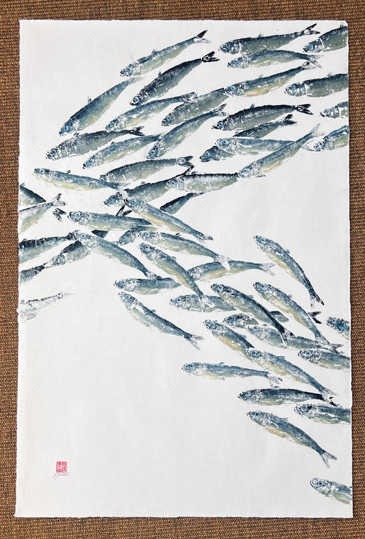 Large Print from Sardine on Japanese Hand Made Paper