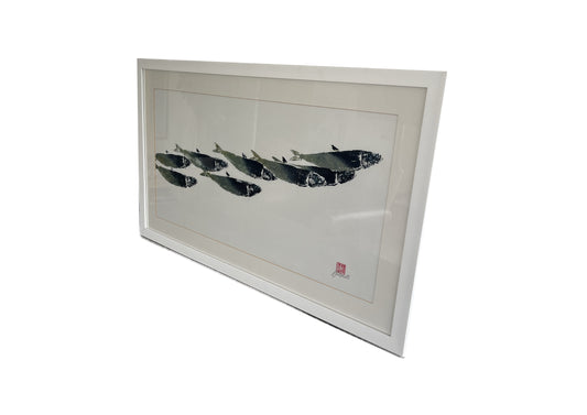 Framed Sardines Gyotaku