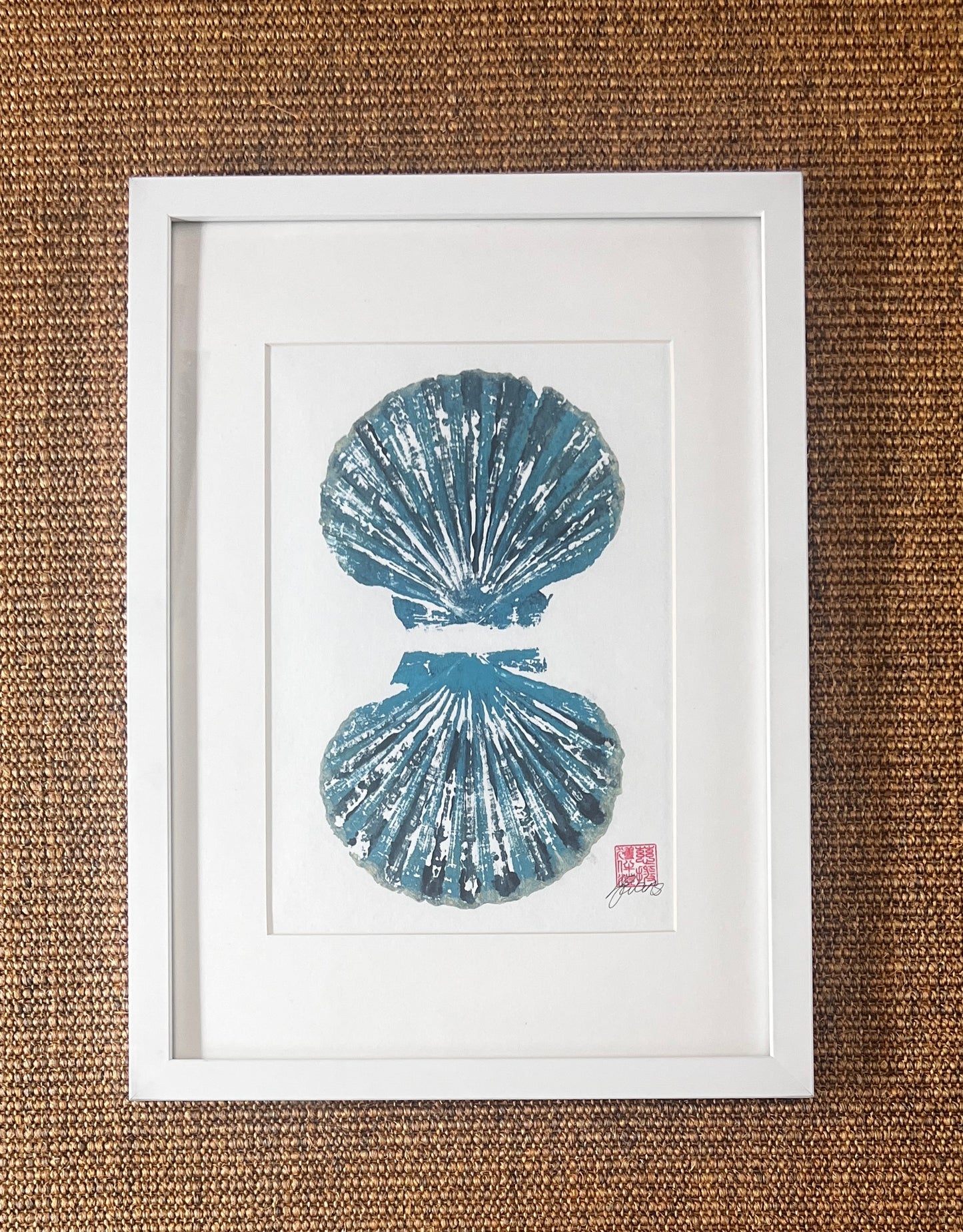 Scallop Shell Duo Gyotaku