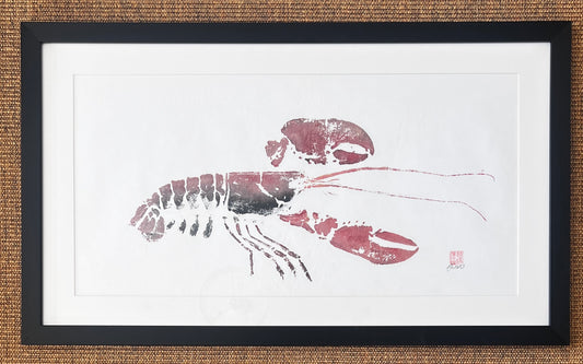 Menai Strait Lobster, Gyotaku Printed and Wet Mounted.