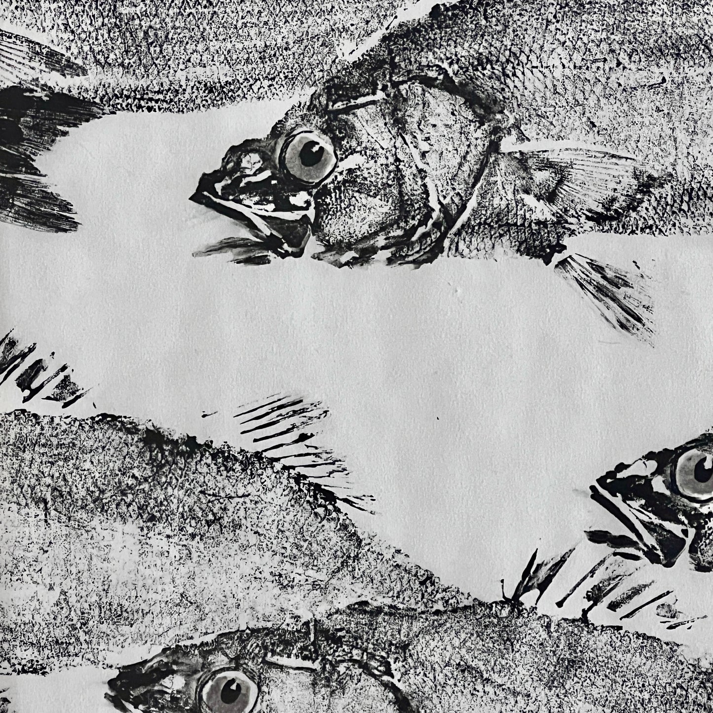 FRAMED TRIPTYCH GYOTAKU OF SEA BASS
