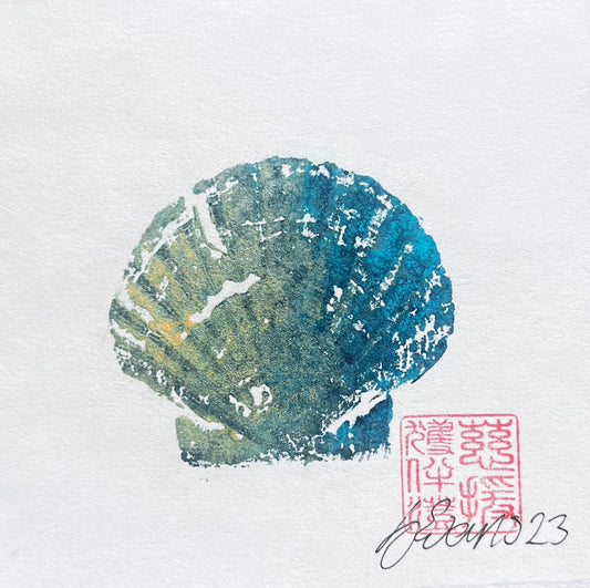 Mini Scallop Shell Gyotaku