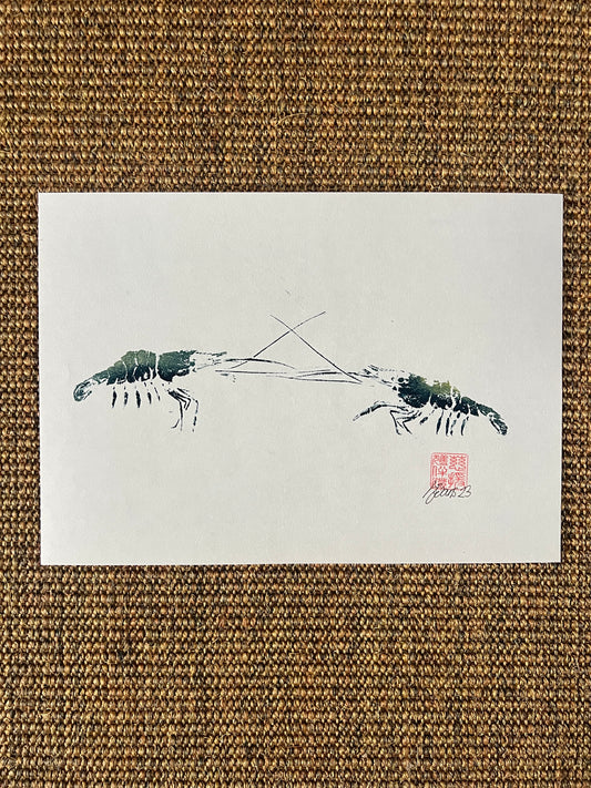 Duo print of Menai Strait Prawn