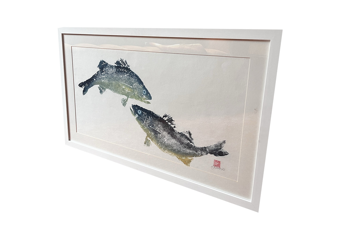 Anglesey Sea Bass Duo Gyotaku