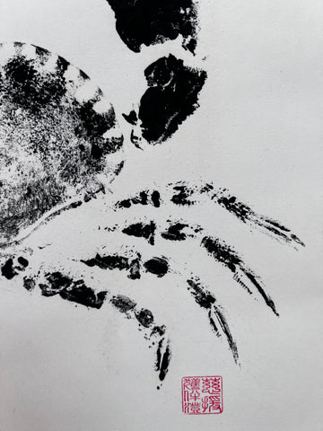 Hand Printed Gyotaku Anglesey Crab