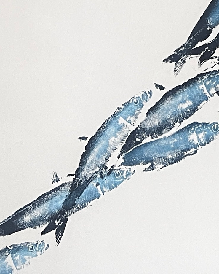 Large Print from Sardine on Japanese Hand Made Paper