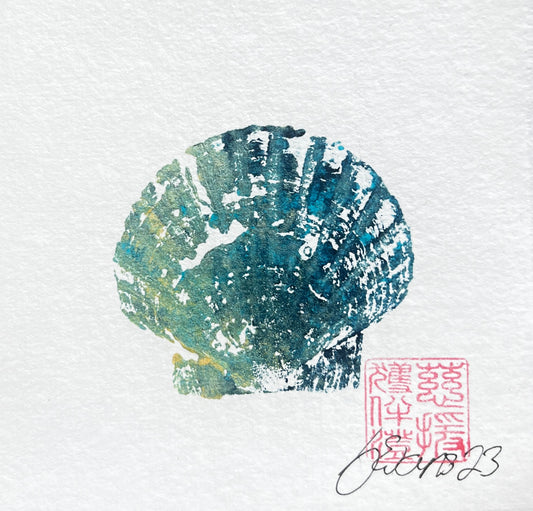 Mini Scallop Shell Gyotaku