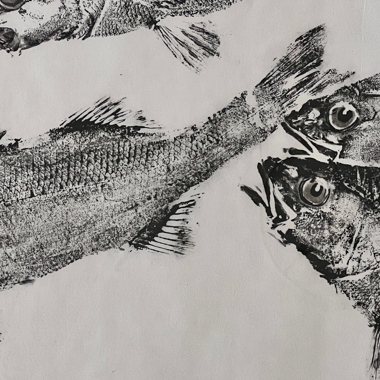 FRAMED TRIPTYCH GYOTAKU OF SEA BASS