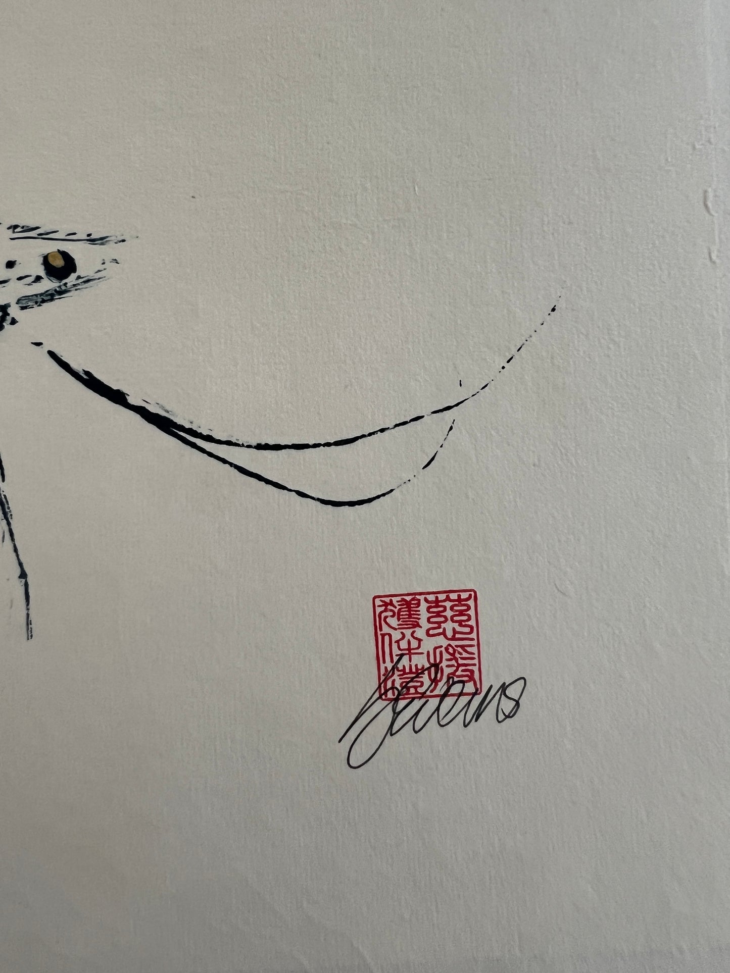 Gyotaku Impression taken from the surface of a Large Prawn