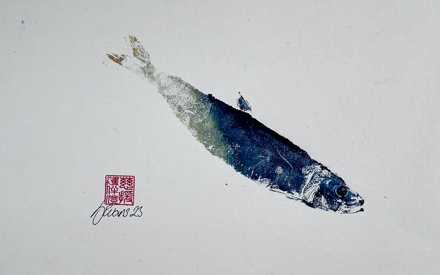 Sardine Gyotaku Print