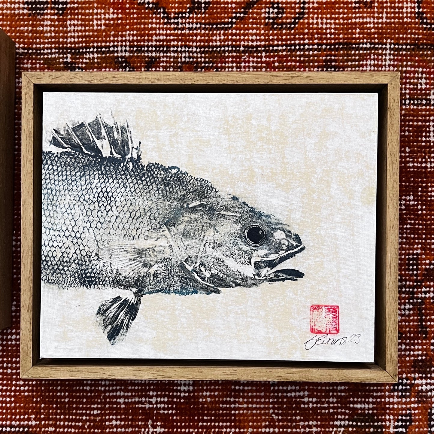 Anglesey Sea Bass Diptych Gyotaku Print