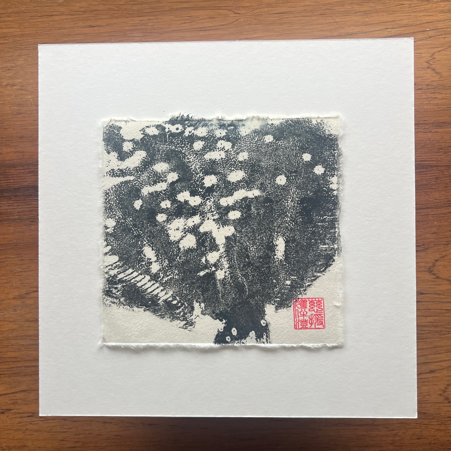 Turbot Mini Print – Black Ink on Thai Mulberry Paper