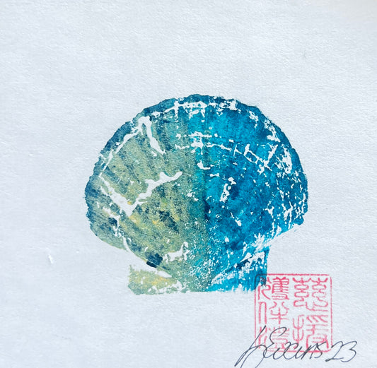 Mini Scallop Shell Gyotaku